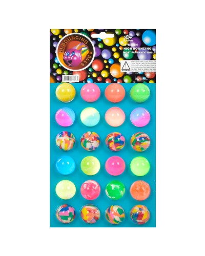 Стрибуни 3,5 см, каучук, в асортименті, 24 шт на листі 34х18,5х3,5 см