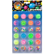 Стрибуни 3,2 см з каучуку, в асортименті, 24 шт на планшетці 32х18,5х3,5 см