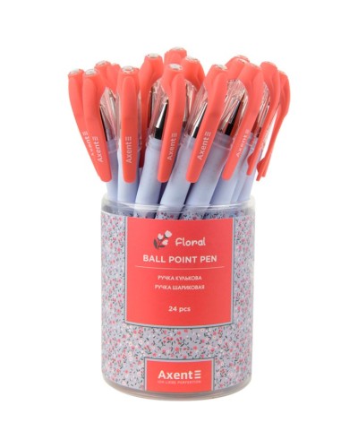 Ручка «Floral» кулькова синя, ТМ Axent