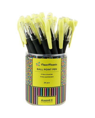 Ручка «Neon mosaic» кулькова синя, ТМ Axent