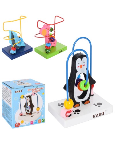 Дерев'яна іграшка «Лабіринт», на дроті, звірята, в асортименті, в коробці 13х13х10 см