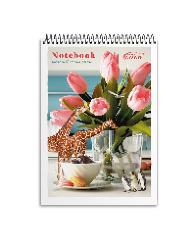 Блокнот А6 на 48 аркушів у клітинку на спіралі зверху з картонною обкладинкою, №6772, ТМ Brisk