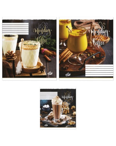 Зошит на 96 аркушів у клітинку «Більше кави» №2351, ТМ Brisk