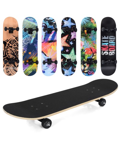 Скейт 79х20 см з алюмінієвою підвіскою, колесами ПУ зі світлом, підшипником ABEC-7, в асортименті