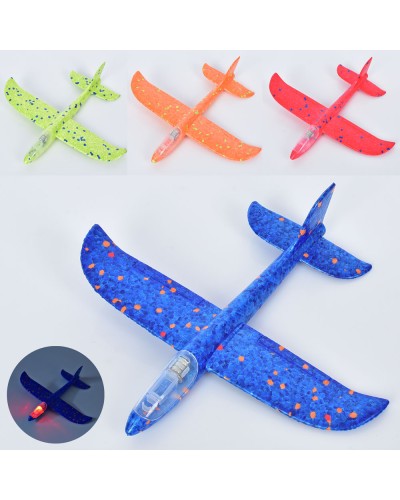 Літак 22,5 см зі світлом, на батарейці, в асортименті, в пакеті 28,5х11х3 см