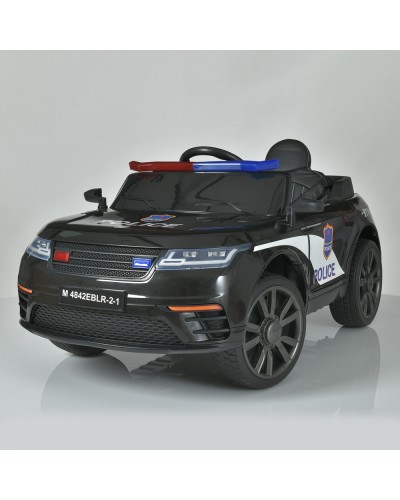 Машина «Поліція», 2,4G, 2 мотори 35 W, 1аккум. 12 V 9 AH, р/к, пульт, EVA, шкіра, TF, чорний