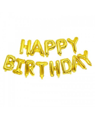 Кульки фольговані «HAPPY BIRTHDAY», набір 13 шт., золото, ТМ Leader