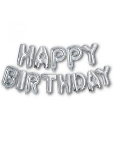 Кульки фольговані «HAPPY BIRTHDAY», набір 13 шт., срібло, ТМ Leader