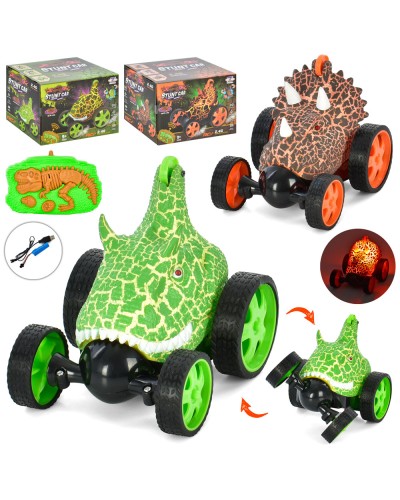 Машинка 13 см, р/к, 2,4G, акумулятор, USB-зарядка, трюкова, світло, в асортим., в коробці 16,5х12х10