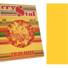 Папір кольоровий А4 100 аркушів 80 г/м, неон жовтий, CRYSTAL COLOR PAPER