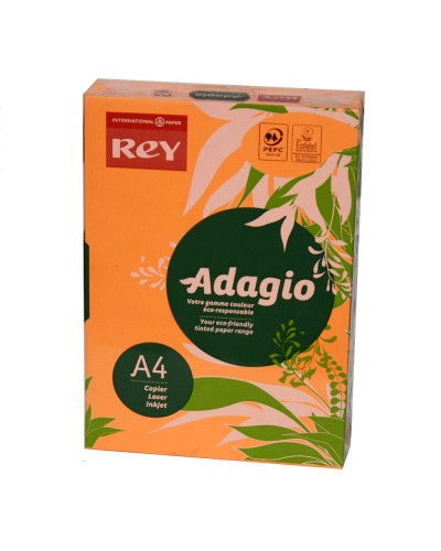 Папір кольоровий, А4, 500аркушів, 80 г/м, неон помаранчевий, REY Adagio