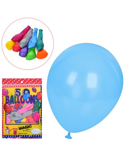 Кульки надувні, 25 см, перламутрові, в асортименті, по 50 шт в пакеті