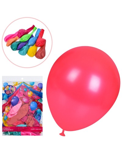 Кульки надувні,30,5 см, перламутрові, в асортименті, по 50 шт в пакеті