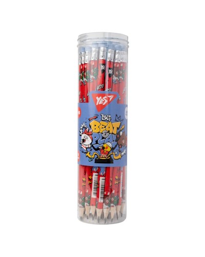 Олівець графітний «Line Friends», трикутний, з гумкою, у тубусі 36 шт, ТМ YES