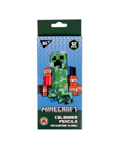 Олівці кольорові «Minecraft» на 12 кольорів, ТМ YES