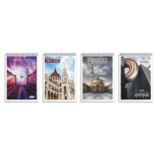 Блокнот А6 на 48 аркушів у клітинку на спіралі зверху, №6773, ТМ Brisk