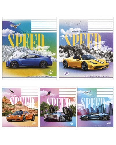 Зошит, 12 аркушів, лінія, «Насолоджуйся швидкiстю», №2304, ТМ Brisk