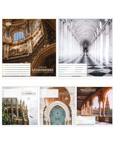 Зошит на 36 аркушів у лінію «Архітектурні форми», №2379, ТМ Brisk