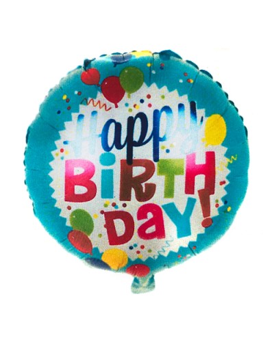 Кульки фольговані «Happy B-day» таблетка 46 см, 10 штук в упаковці, ТМ Leader