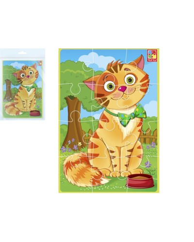 Бебі пазли «Кіт» на 12 елементів, ТМ Vladi Toys