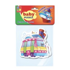 Пазли м`які «Машини-помічники» з 16 елементів, у пакеті 16х28 см, ТМ Vlady Toys