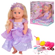 Лялька 44 см, п'є, пісяє, коліна шарнірні, пляшечка, гребінець, у коробці 34,5х37,5х19 см