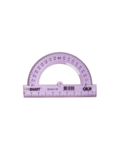 Транспортир 10 см 180° тонований, в асортименті, ТМ ZiBi