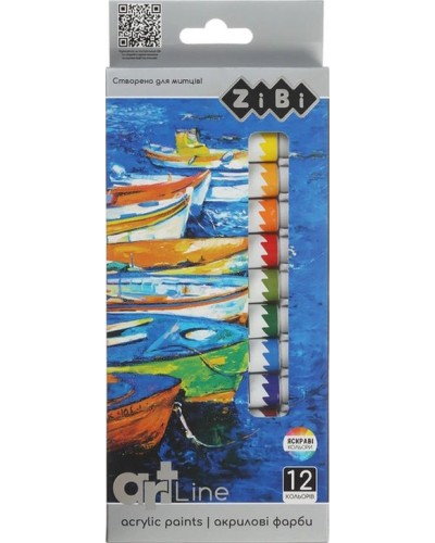 Фарби акрилові 12 кольорів по 12 мл, ART Line