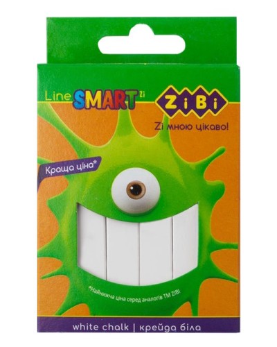 Крейда «SMART» біла квадратна по 12 шт у картонній коробці, TM ZiBi