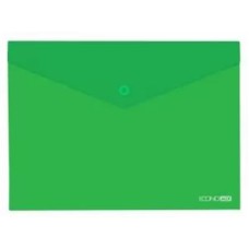 Папка-конверт на кнопці А4 180 мкм непрозора з фактурою «помаранч», зелена, TM Economix