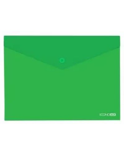 Папка-конверт на кнопці А4 180 мкм непрозора з фактурою «помаранч», зелена, TM Economix