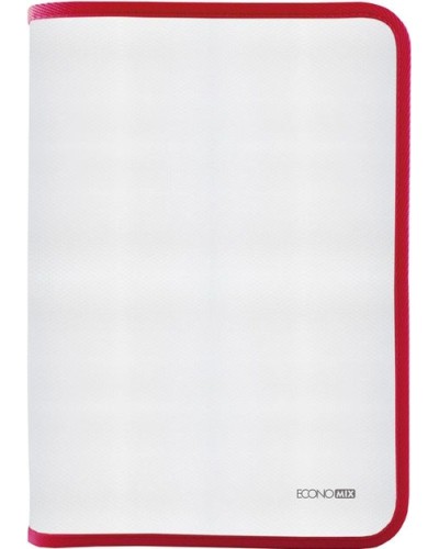 Папка-пенал В5 на блискавці фактура «тканина», червона, ТМ Economix