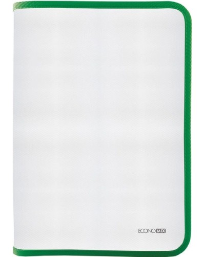 Папка-пенал В5 пластикова на блискавці з фактурою «тканина», зелена, ТМ Economix