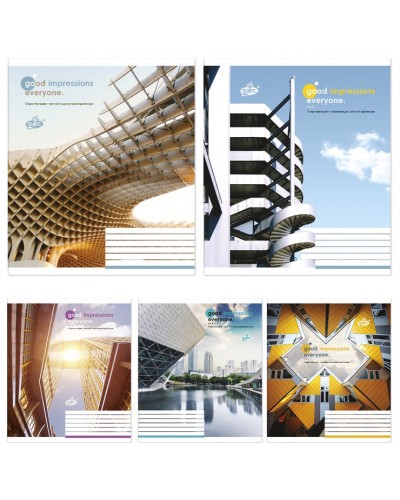 Зошит на 48 аркушів у лінію «Сучасна архiтектура», №2340, ТМ Brisk