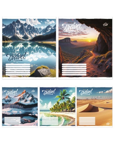 Зошит на 60 аркушів у лінію «Час на подорож», №2408, ТМ Brisk