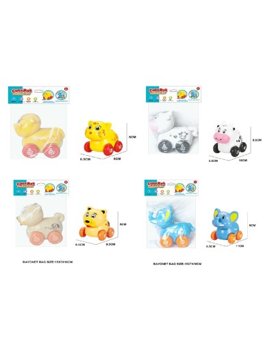 Каталочка «Тварина» на коліщатках, в асортименті, у пакеті 16х15х7 см