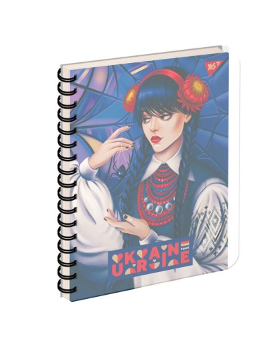 Зошит з роздільниками «Українська красуня», А5, 144 аркушів, клітинка, спіраль, пласт. обкл., ТМ YES