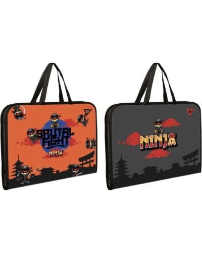 Папка-портфель «Ninja» А4 на блискавці з тканинними ручками, ТМ Yes