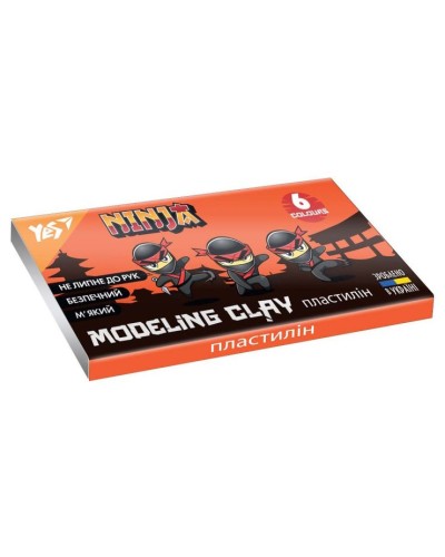 Пластилін «Ninja» на 6 кольорів 120 г, ТМ Yes