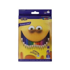 Олівці кольорові шестигранні на 18 кольорів, SMART Line