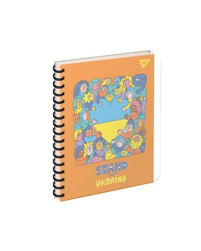 Зошит з роздільниками «Stand with Ukrain», А5, 144 аркуші, клітинка, спіраль, пластик. обкл., ТМ YES
