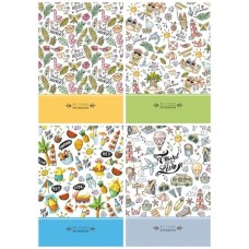 Блокнот А5 на 80 аркуші у клітинку з твердою ламінованою обкладинкою, в асортименті, ТМ Мандарин