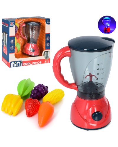 Блендер 19 см, гвинт обертається, 6 фруктів/овочів, світло, батарейка, в коробці 27,5х26х10,5 см