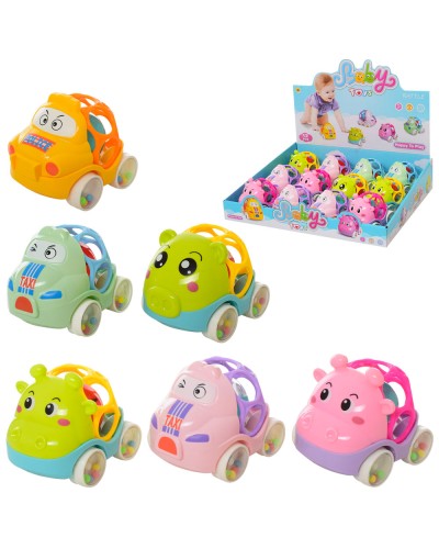 Брязкальце «Машинка» 10 см, в асортименті, 12 шт в дисплеї 41х35,5х10 см