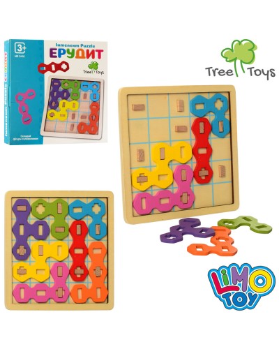 Дерев'яна іграшка «Гра», пазли, фігури, в коробці 19х19х2 см.