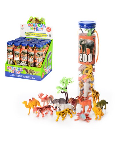 Набір диких тварин, від 4 см, в колбі 5х23х5 см, в асортименті, 20 шт в дисплеї 26,5х24х21,5 см