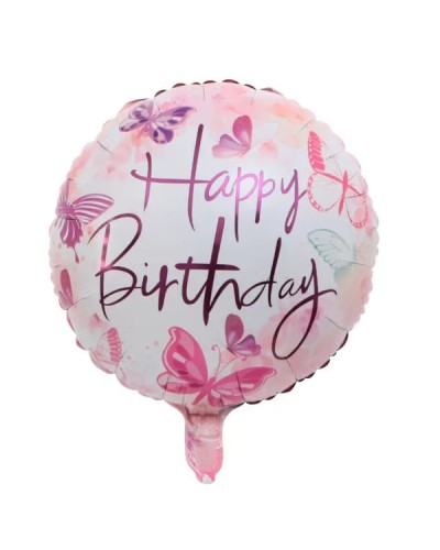 Кульки фольговані «Happy B-day» 46 см таблетка, ТМ Leader