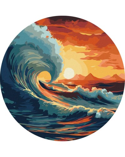 Набір для розпису по номерах «Лови хвилю», d 39 см, ТМ Ідейка