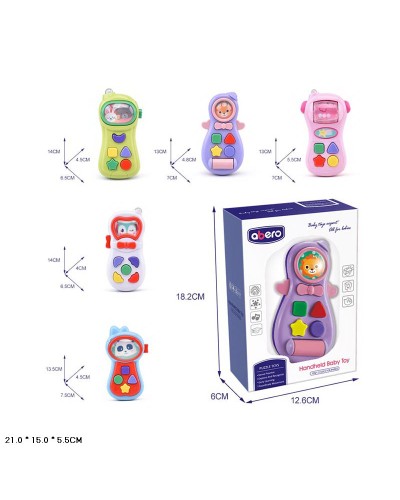 Мобільний телефон зі звуком та світлом, на батарейці, в асортименті, у коробці 18,2х6х12,6 см