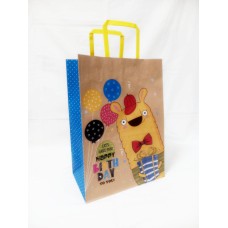 Пакет паперовий 25х15х34,5 см з ручками бурий, ТМ Мандарин